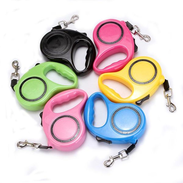 

dog collars & leashes 3m 5m retractable leash automatic durable nylon cat lead extending walking leads roulette for dogs accessories