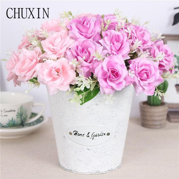 

decorative flowers & wreaths high-grade silk artificial flower 6 head rose home el table decoration fake wedding bride holding valentine&#03