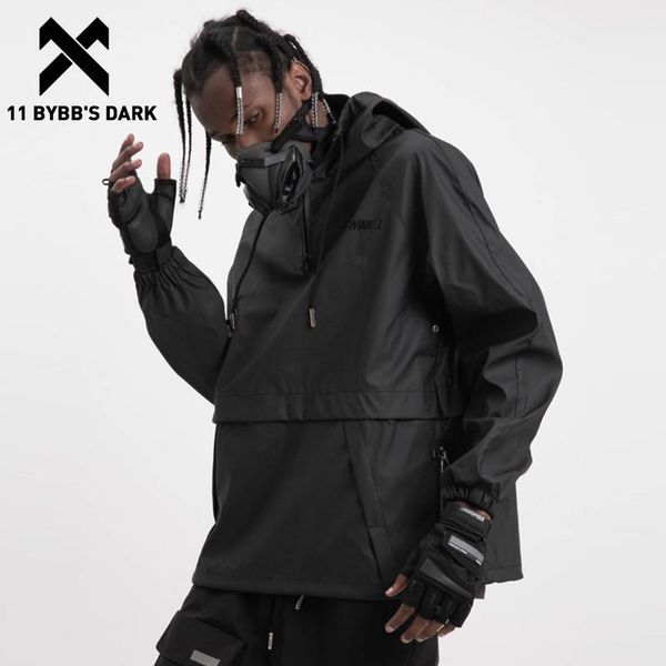 

men's jackets 11 bybb's dark hip hop jacket coats mens waterproof side zipper cargo tactical function 2021ss hoody windbreaker, Black;brown