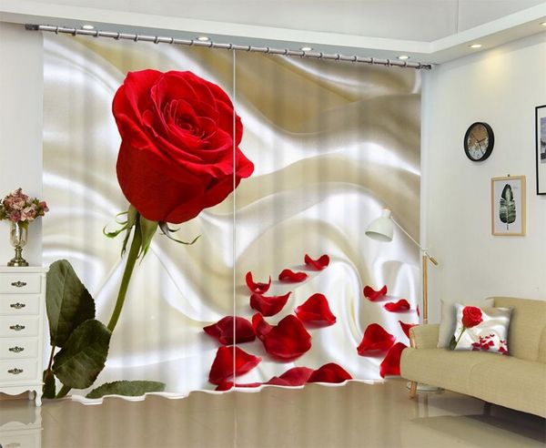 

curtain & drapes po of rose 3d curtains shade customized size for lovers and families