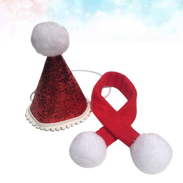 

dog apparel 2pcs pet costume christmas creative adorable scarf cap supplies for puppy