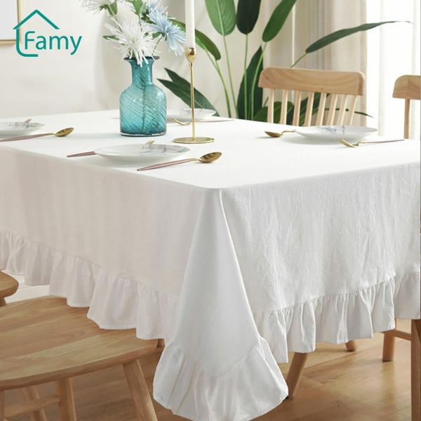 

table cloth white european cotton folds lotus lace tablecloth el wedding home cofee decor manteles de mesa rectangular