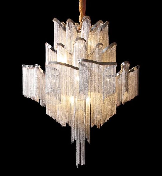

chandeliers aluminum tassel el villa clubhouse double entry stair fringed large size customized