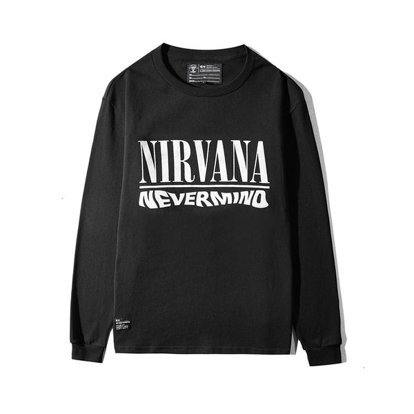 

2021 spring and autumn new printed long-sleeved t-shirt teen round neck bottom fashion casual men's clothing 1zpp, White;black