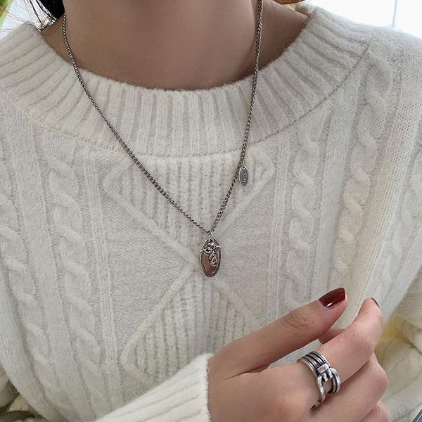 

chains fmily minimalist 925 sterling silver elegant angel necklace retro fashion temperament cupid clavicle chain for girlfriend gift