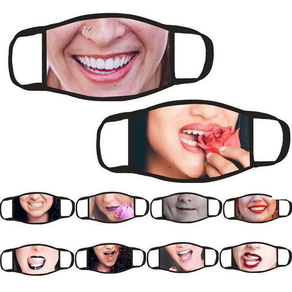 

dhl 3d printing cartoon face masks mouth mask funny dustproof mask ultraviolet-proof washable running riding face mask