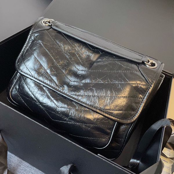 

large messenger shoulder bags front flap bag chain real leather crossbody handbags central compartment flip lower pocket