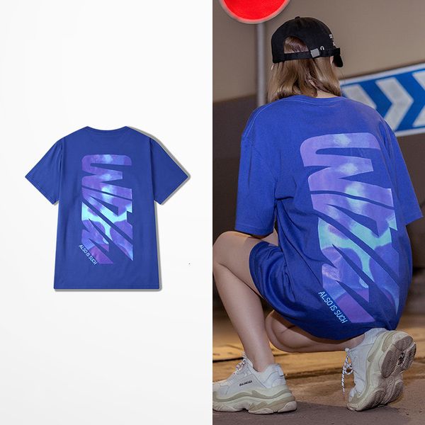 

2021 new hip hop short sleeve shirt men tide brand ins korean fashion tee letter funny print lovers couple trasher t-shirts j7tr, Black