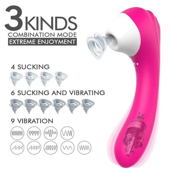 

vibrators clitoral sucking dildo vibrator, waterproof g-spot clit massager for female with 10 suction & 9 vibration toys women