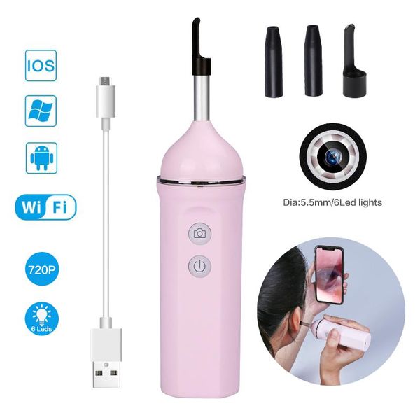 

cameras mini wifi 720p ear cleaning otoscope integrated wireless safe pick tool visual spoon