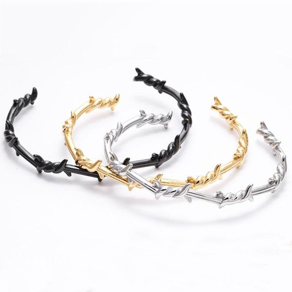 

tennis men jewelry bracelet bangle bramble stainless steel twine, Golden;silver