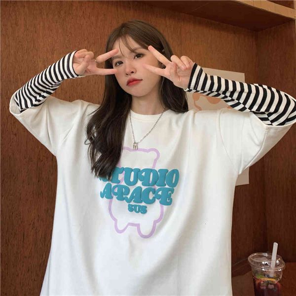 

autumn long sleeve printed sweater two and mm sweaters, Black