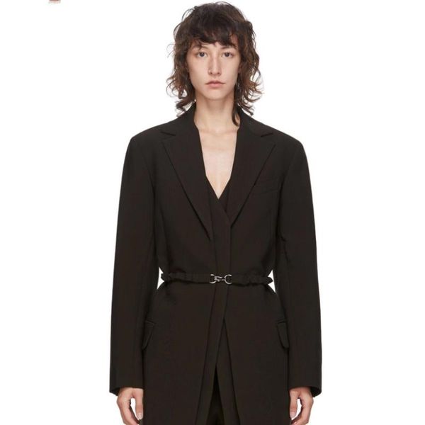 

2021 new vest style lining, detachable hook belt, flat collar shoulder pad brown white suit, White;black