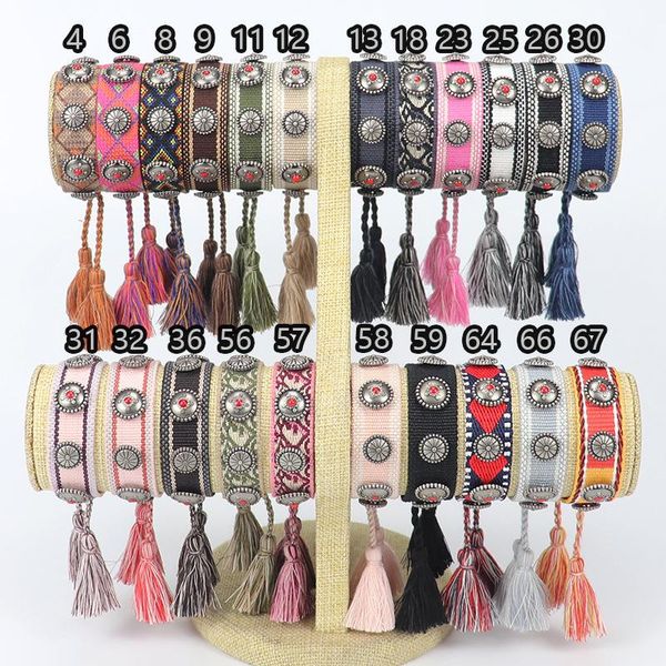 

charm bracelets women braided bracelet with embroidery woven couples vintage jewelry gift for man wholesale pulseras mujer, Golden;silver