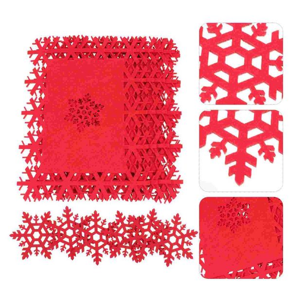 

mats & pads 12pcs het insulation table protection for christmas party (red)