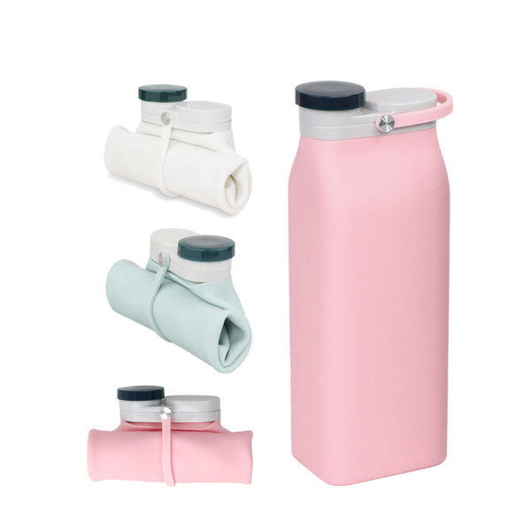 

water bottle 600ml outdoor silicone collapsible food grade portable foldable drink waterbottle for camping hiking accessories