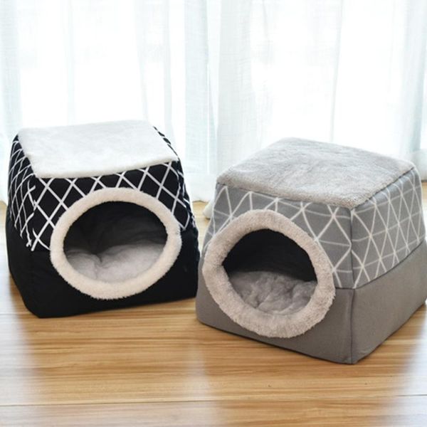 

cat beds & furniture pet bed house soft plush kennel warm sleeping dog mat supplies pets cozy 2 size l xl colors