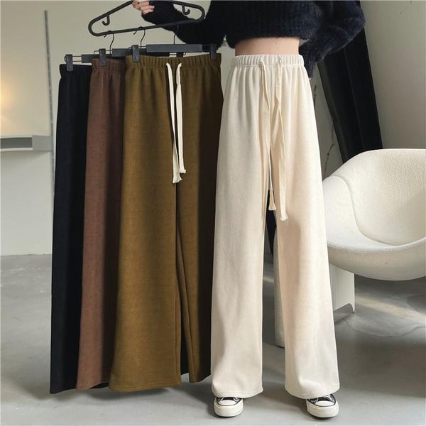 

women's pants & capris stripe round collar hoodie female autumn and winter thickened letter printing ins tide loose retro temperament c, Black;white
