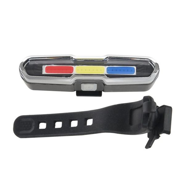 

bike lights high-end led bicycle tail light white, red & blue 46 cob super bright usb rechargeable waterproof multipurpose emergency