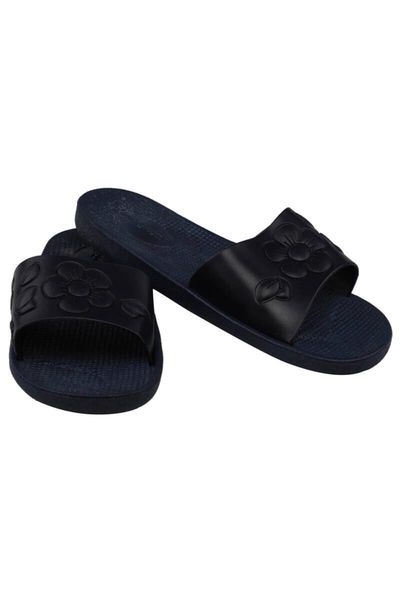 

slippers women's navy blue, Black