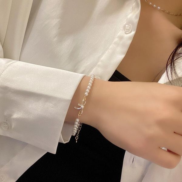 

bangle di-602 fahion bowknot bracelet fairy aesthetic pearl female personality simple shiny diamond, Black