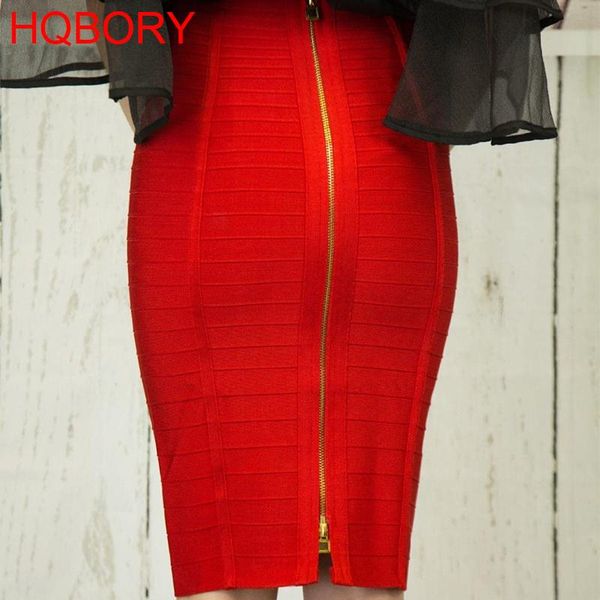 

skirts red high waist 2021 arrivals fashion knee length good quality bandage pencil skirt, Black