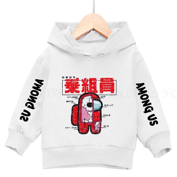 

sell among us hoodies for teen girls sweatshirts autumn long sleeve cartoons impostor pattern boys clothes pullover, Black