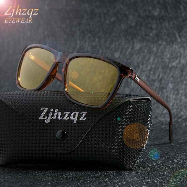 

zjhzqz mens day night vision polarized sunglasses womens car driving vintage outdoors leopard black gray clear frameeyeglasses, White;black