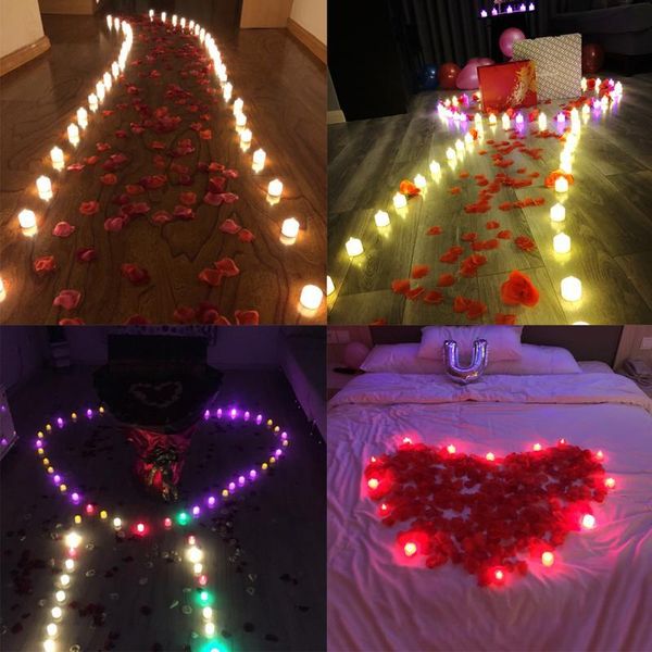

candles led home decoration multicolor lamp simulation color flame light romantic for wedding party christmas halloween