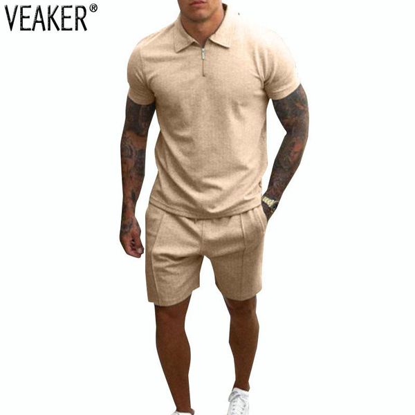 

men's tracksuits 2021 casual short sleeves t shirts and shorts 2 pieces set male summer solid color tracksuit sets s-3xl, Gray