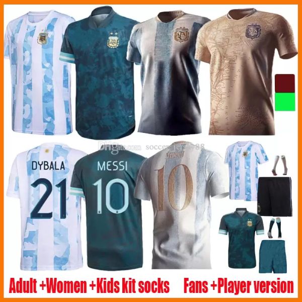 

the new style argentina children's suit home court away game soccer jerseys 21-22 messi dybala aguero maradona kun agüero di maria lo c, Black