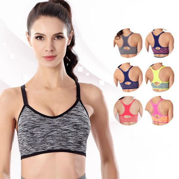 

women sports bra adjustable spaghetti strap padded for fitness running gym athletic seamless yoga sports bra sport, White;black