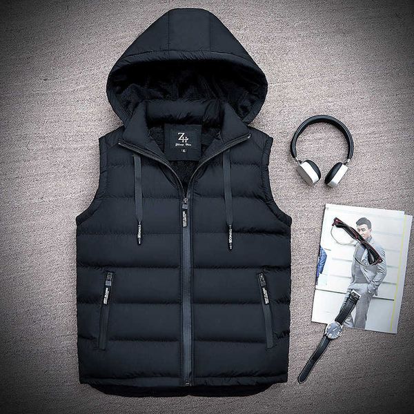 

down thick waistcoat for men autumn and winter, Black;white