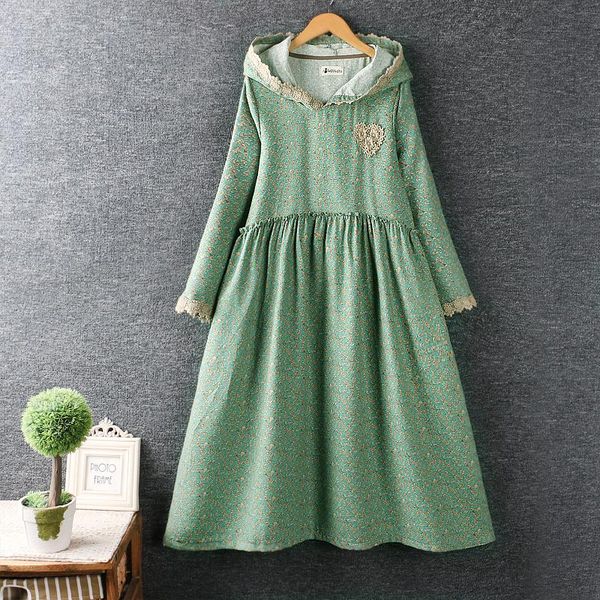 

casual dresses 2021 autumn sweet hooded long sleeved floral dress loose, Black;gray