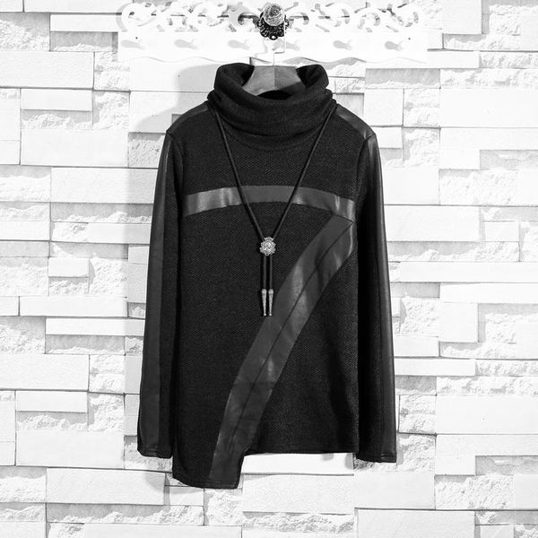 

men's t-shirts clothing fashion hair stylist slim rcortical splicing repairing corset split personality t-shirt, White;black