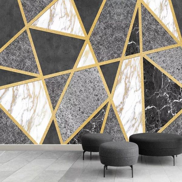 

wallpapers drop custom 3d wallpaper mural abstract geometric lines marble texture living room bedroom background wall painting