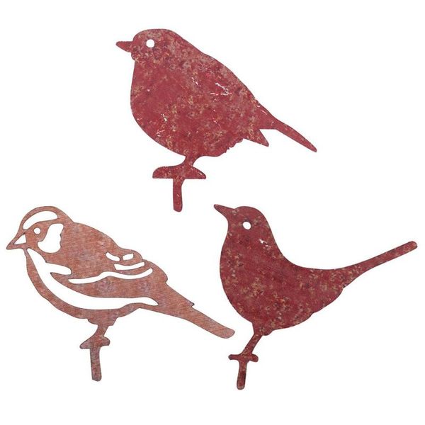 

garden decorations rusty metal bird-shaped sparrow silhouettes ornaments fence yard art gardening statues decoration decor