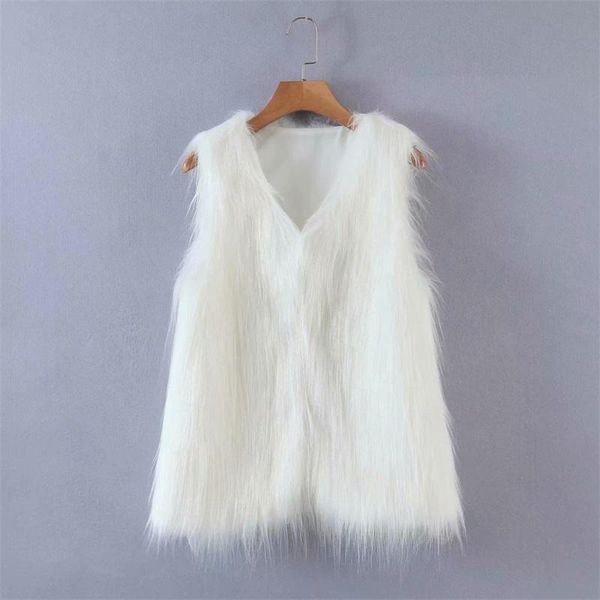 

women's vests mesttraf women 2021 fashion solid color faux fur padded waistcoat retro sleeveless casual vest jacket streetwear, Black;white