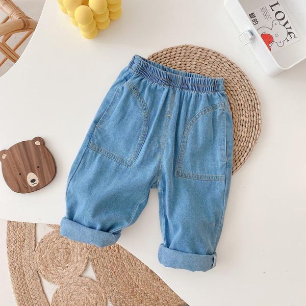 

jeans wlg baby boy girl kids clothes spring fall denim blue solid