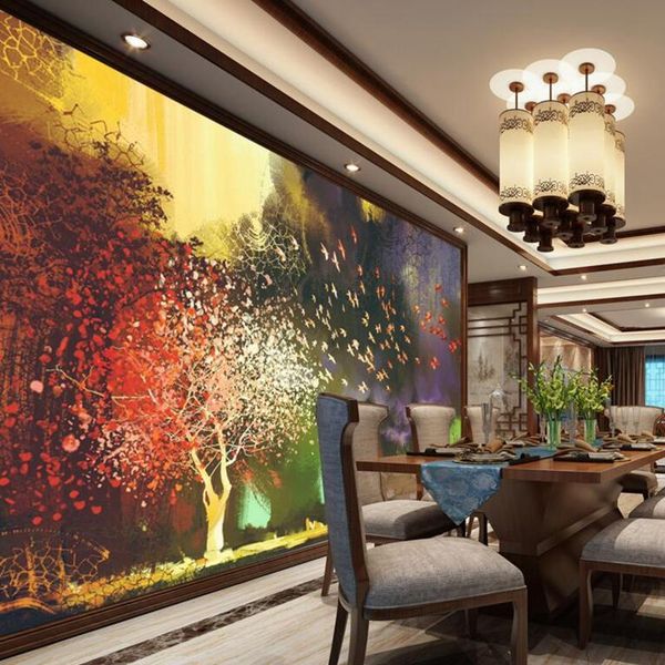 

wallpapers 3d effect modern custom po wallpaper large hands painting wall mural mysterious fantastic bird trees background