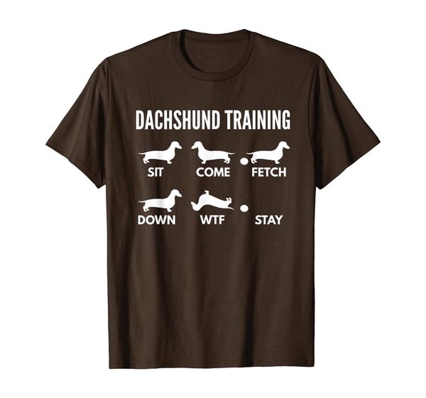 

dachshund training - doxie tricks t-shirt, White;black