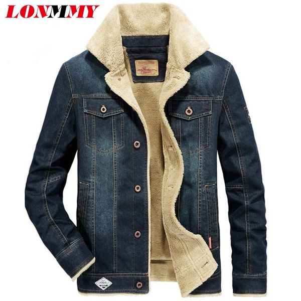 

men's jackets lonmmy 6xl winter jacket men coats outerwear bomber jeans male streetwear denim clothes 2021 chaqueta hombre, Black;brown