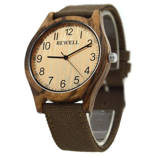 

wristwatches bewell luxury brand men's wristwatch clock wood watch, Slivery;brown