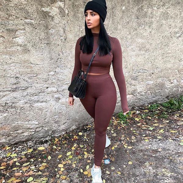 

yoga outfit autumn seamless set sport suit workout clothes for women long sleeve gym crop high waist leggings fitness