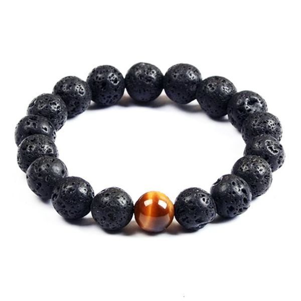 

bracelet jewelry tiger eye stone volcanic bracelet men's, Golden;silver