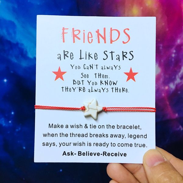 

2021 friendship bracelets star design vintage jewelry white turquoise girls boys bracelets gift couple red string wholesale handmade crafts, Golden;silver