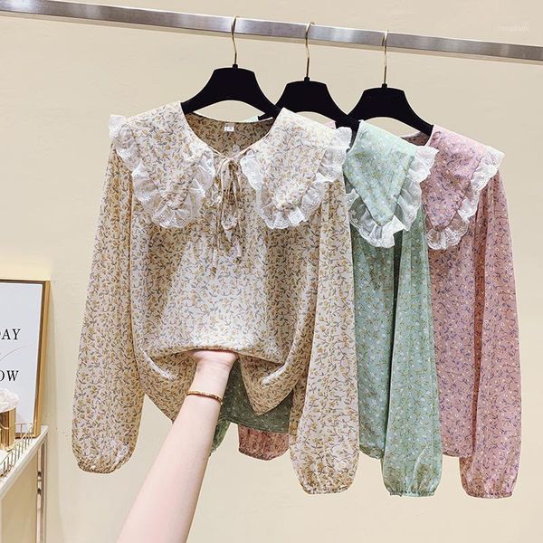 

women's blouses & shirts print womens corduroy and loose long sleeve casual female clothes outwear white blue pink autumn s