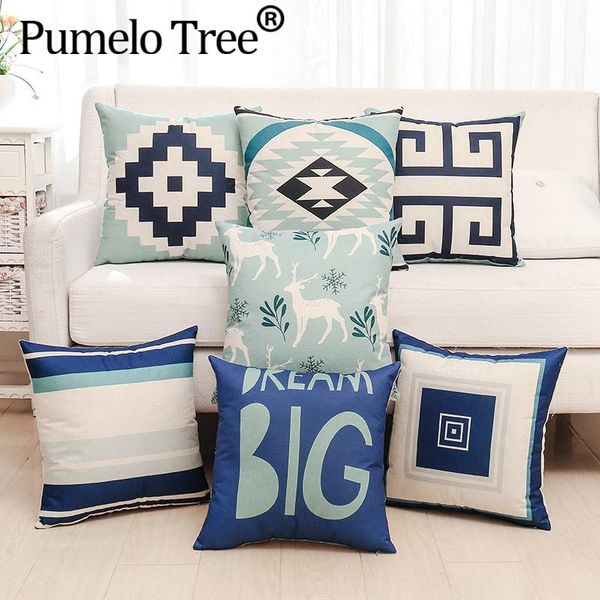 

wholesale cute wildlife reindeer bear pattern cushion cover decorative beige polyester throw pillow cases capa almofada