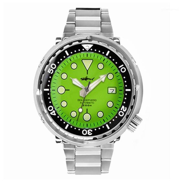 

wristwatches heimdallr mens watch tuna diver sapphire 47mm dial waterproof japan nh35a automatic movement 300m mechanical watches, Slivery;brown