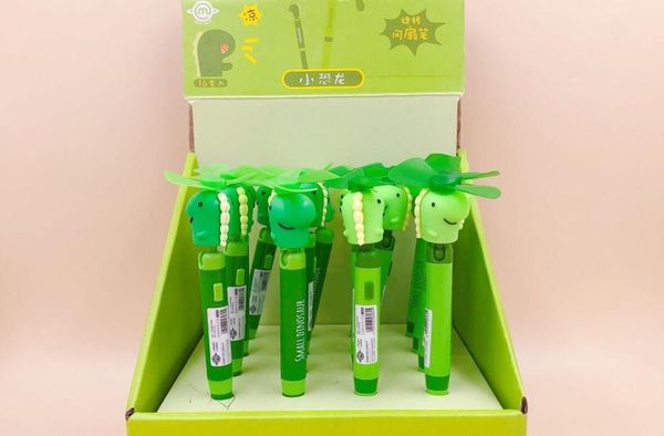 

ballpoint pens korea cute dinosaur fan rotate pen ball toys stationery school supplies office writing 16pc/lot, Blue;orange